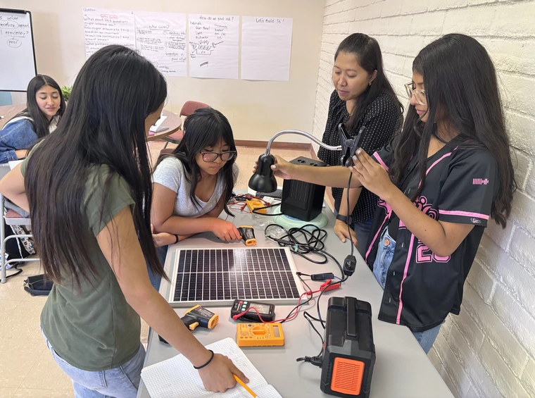 Students participating in STEM activities